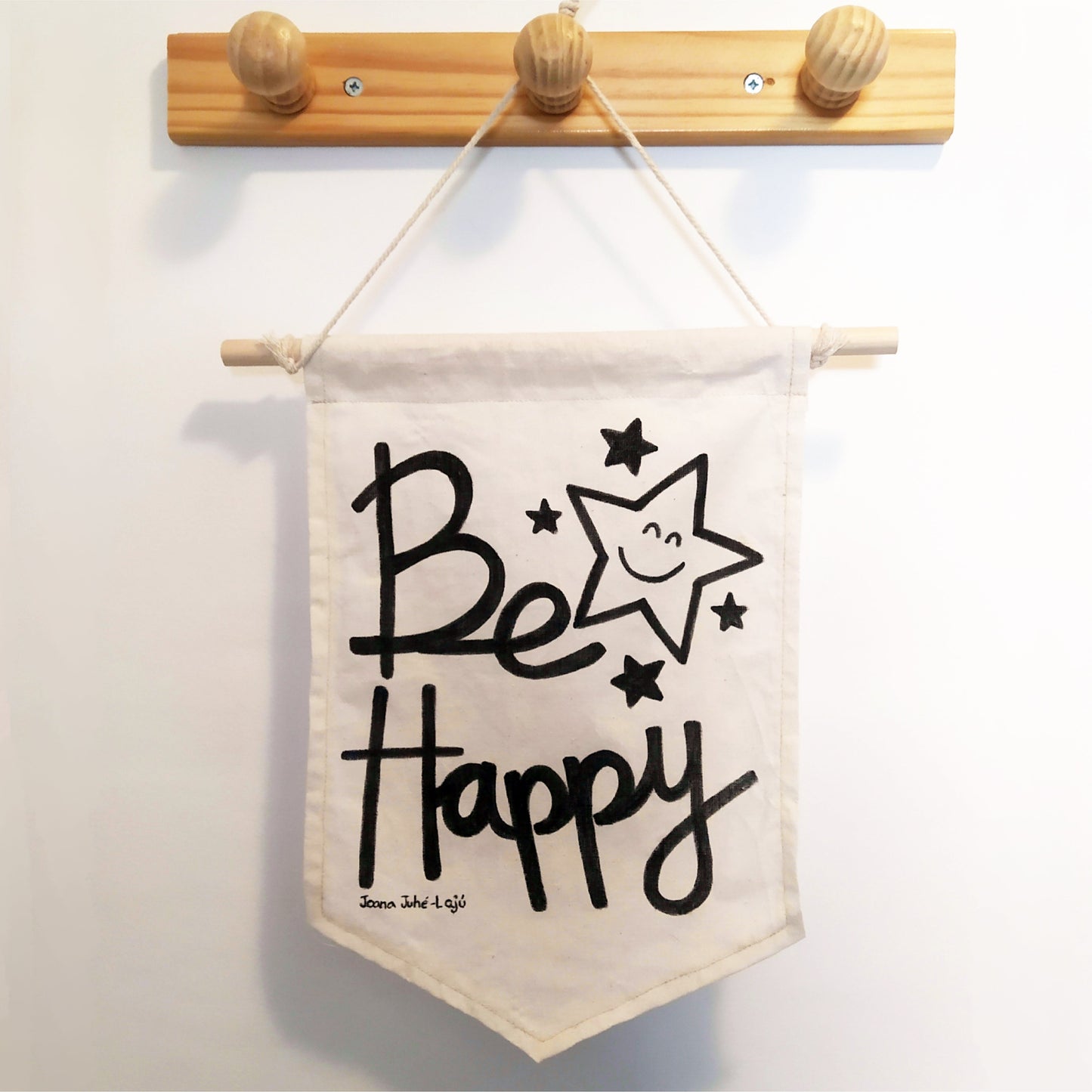 Be happy, hand-painted banner