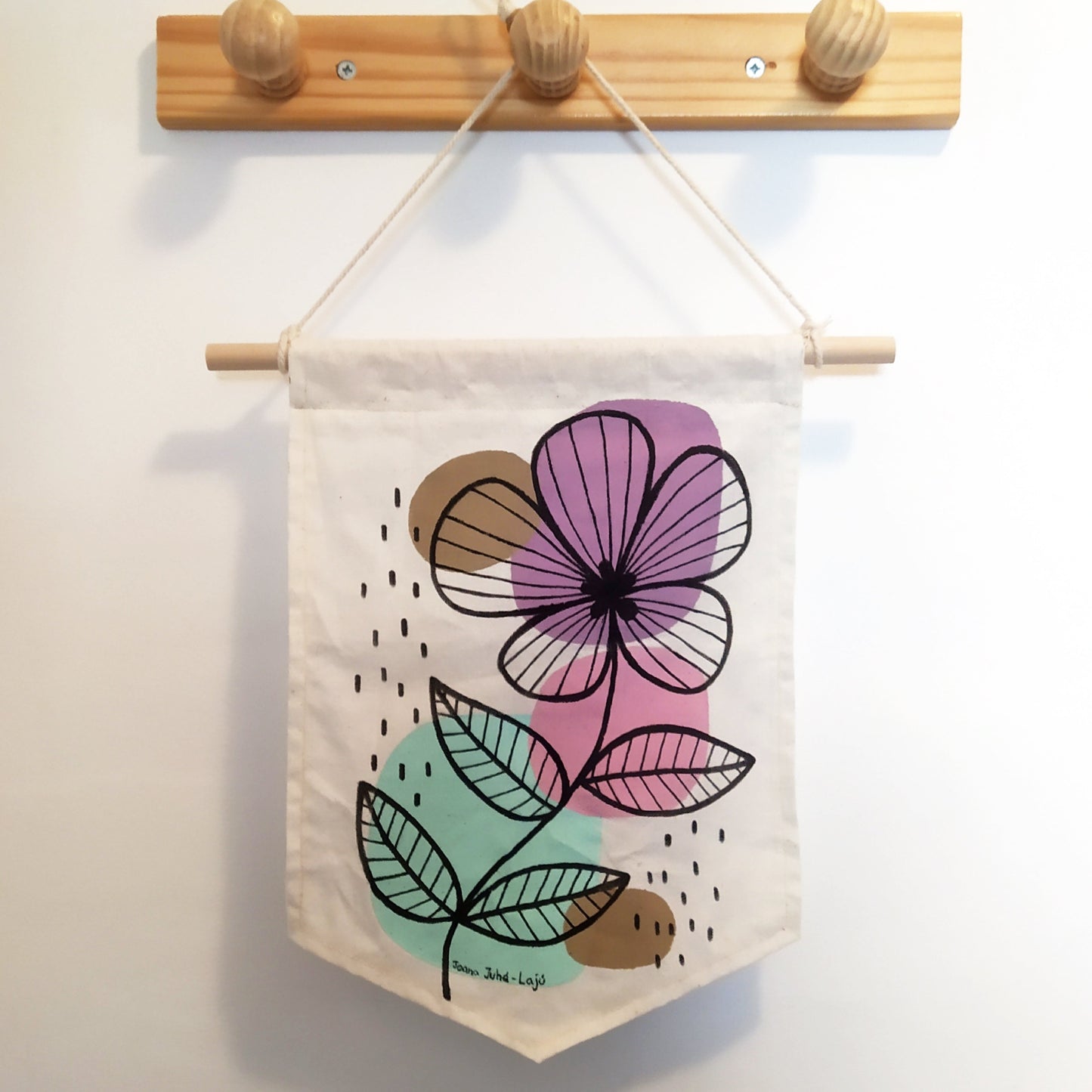 Boho flower, hand-painted banner