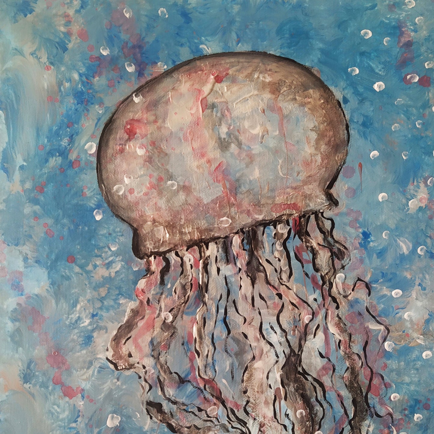 Jellyfish, acrylic paint on canvas