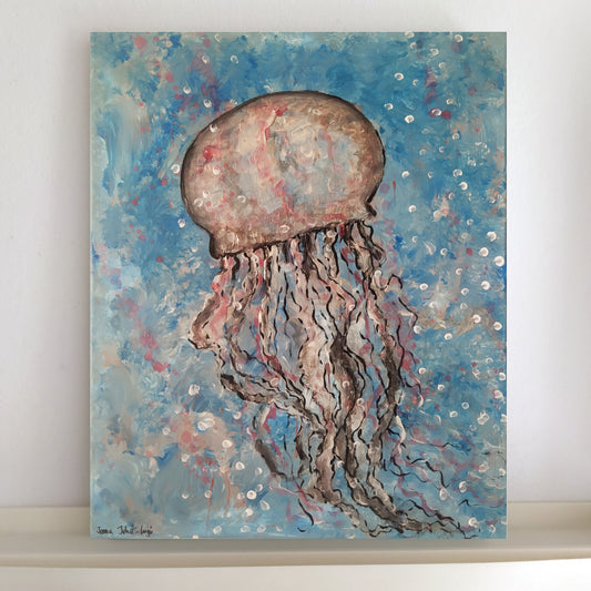 Jellyfish, acrylic paint on canvas
