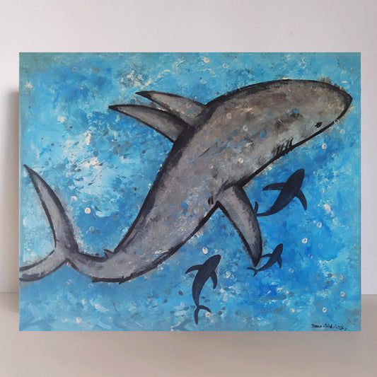 Shark, acrylic painting on canvas
